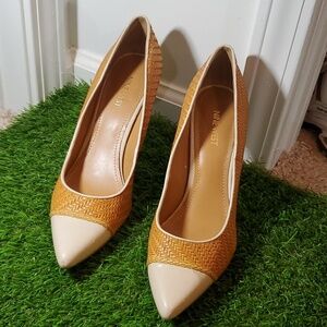Nine West Two Tone Woven Pump Heel